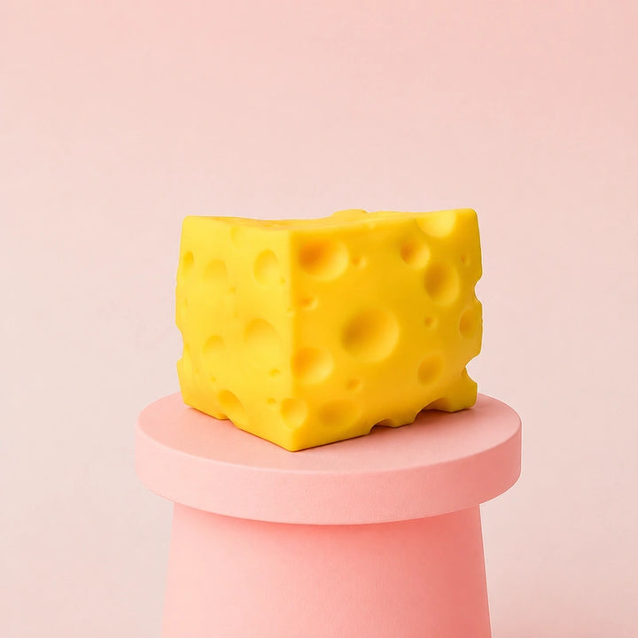 Jumbo cheese-shaped squishy toy