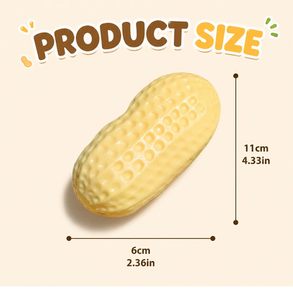 Compact peanut-shaped desk toy measuring approximately 11 cm by 6 cm, shown with clear dimensions for easy size reference.
