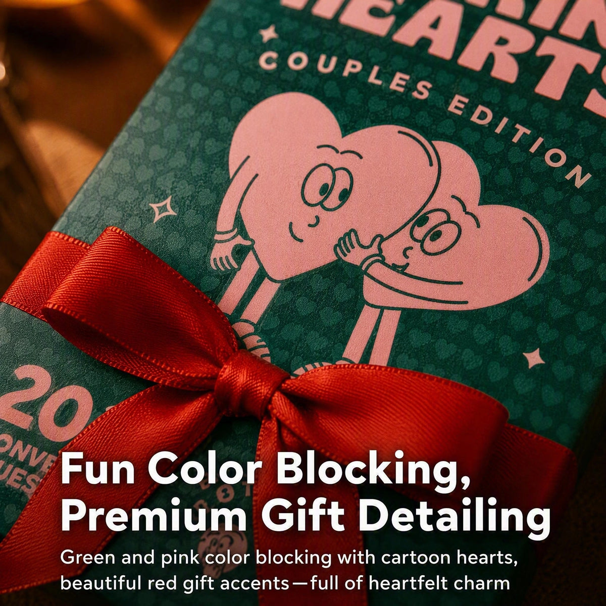 Talking Hearts couples conversation card game in gift-ready packaging for anniversaries, newlyweds, partners, and special occasions