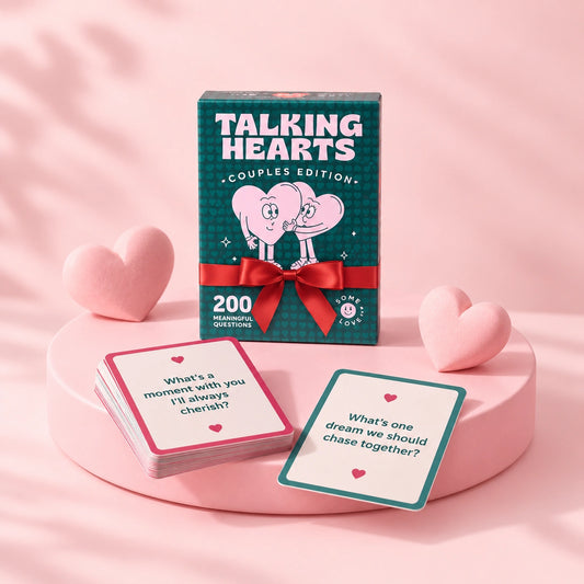 Talking Hearts: Couple Card Game For Date Nights & Travel - 200 Questions