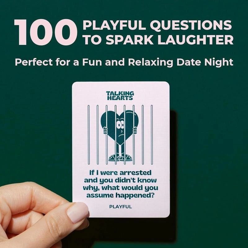 Talking Hearts fun relationship question game with playful conversation prompts for couples, partners, and at-home game nights
