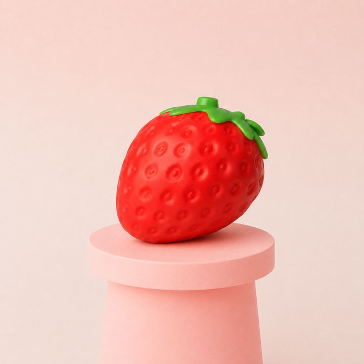 Jumbo strawberry-shaped squishy toy