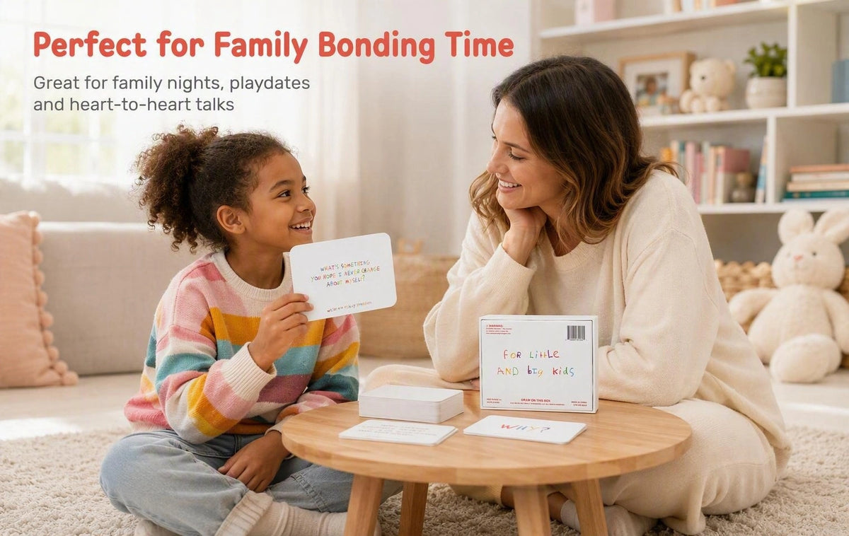Kids activity card game with creative prompts for family bonding and screen-free play