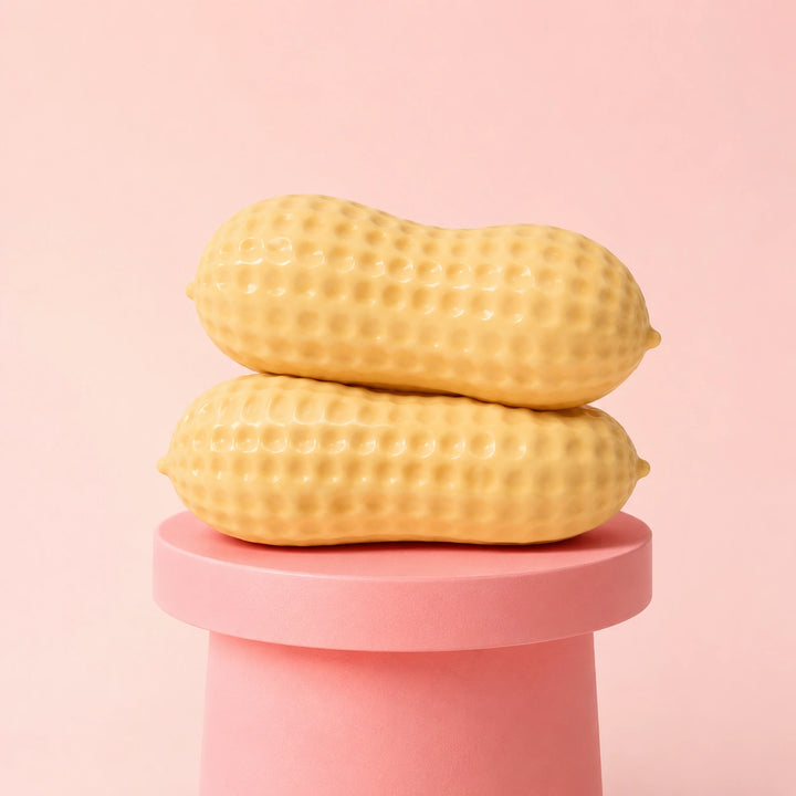 Peanut-shaped textured squishy toy