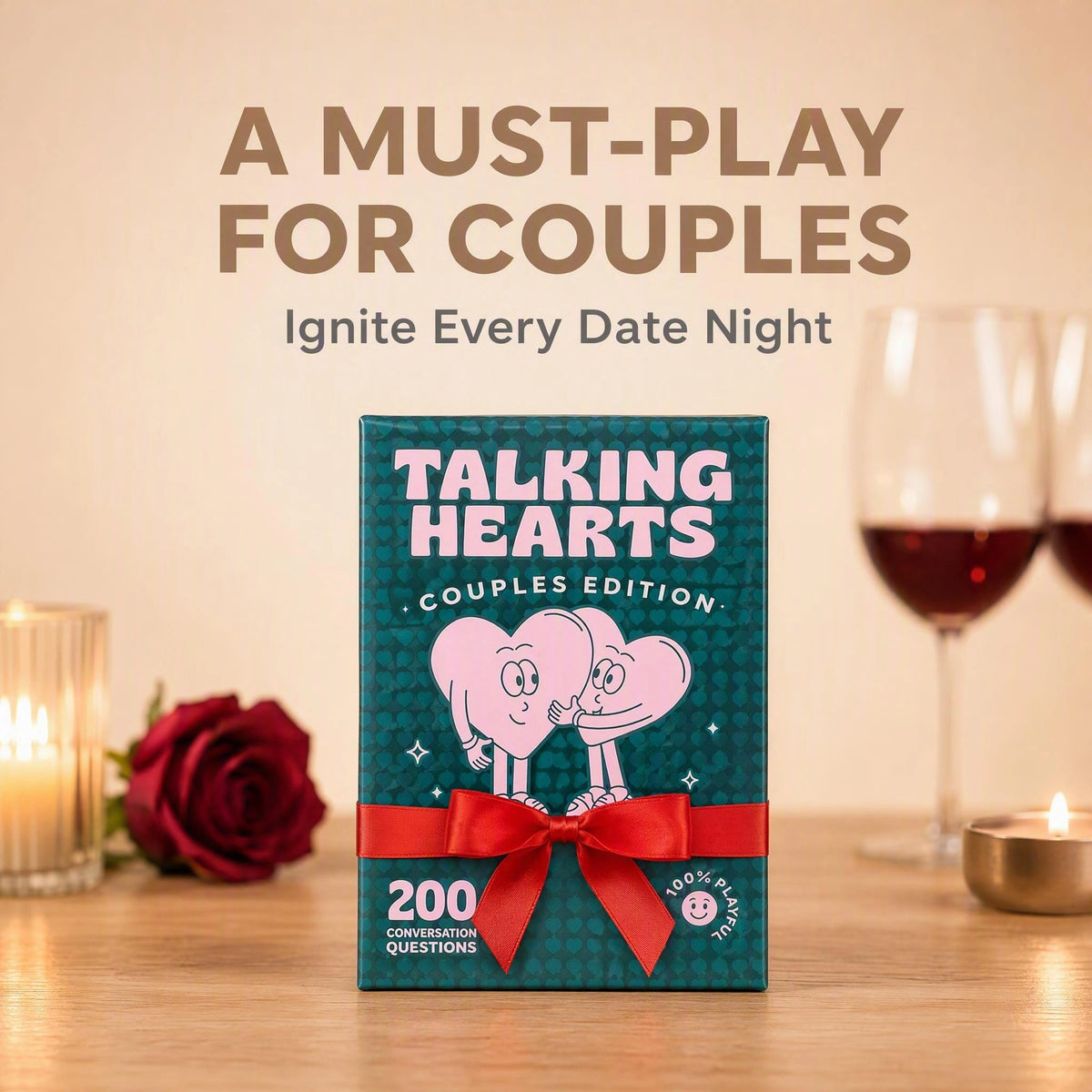 Talking Hearts couples conversation card game with 200 questions for date night and meaningful connection